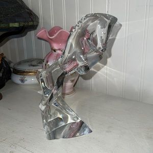 Baccarat signed and stamped rearing horse leaded crystal 4406 ‘80’s figurine